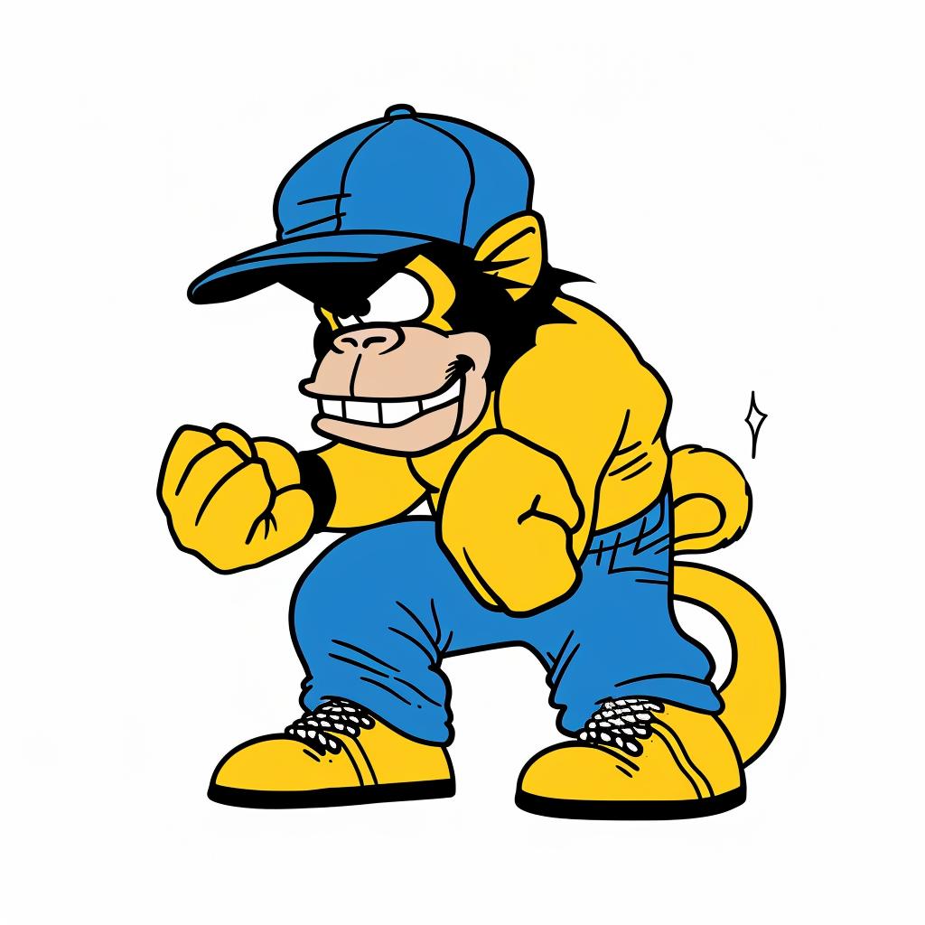 aggressive  monkey  anthropomorphic  street  culture  minimal  blue  yellow  cartoon  hat 958936