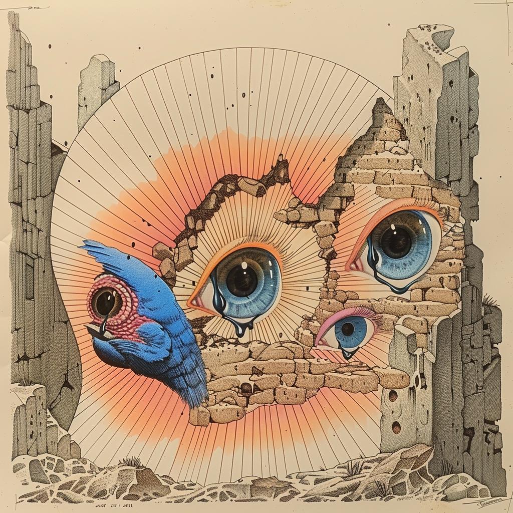 رسم عيون طائر سريالية من دادا، رسم عين مرسوم بفن نابض بالحياة وخيالي 939415