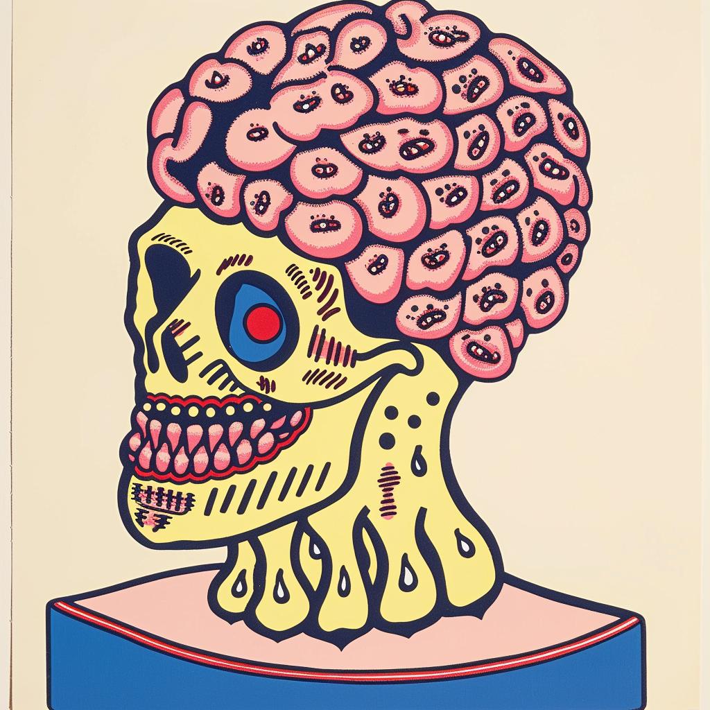 surreal  skull  brain  painting  minimal  creative  art  Nychos  dark  conceptual 961641