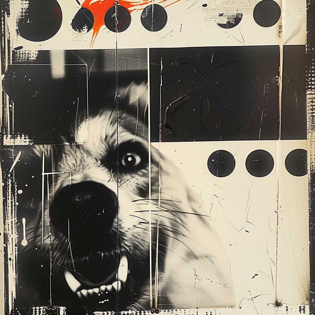 dog  red  nose  black  white  dots  animal  playful  stylized  cartoon 1020572