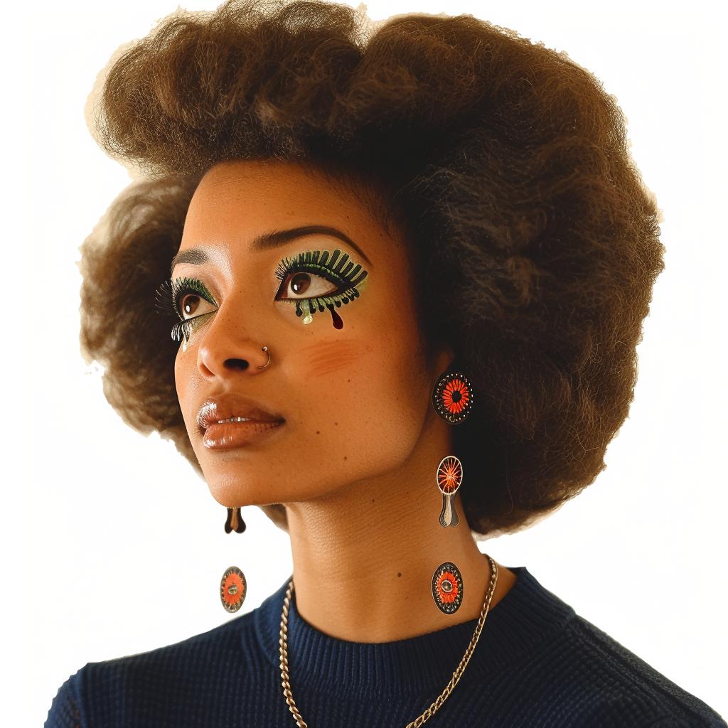 popart  model  afro  earrings  vintage  whitebackground  TroyBrooks  stylized  dripping  sweater 934867