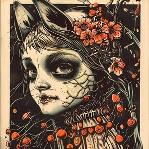 girl  flowers  hair  chromolithography  poster  colorful  art  portrait  feminine  style 1047973