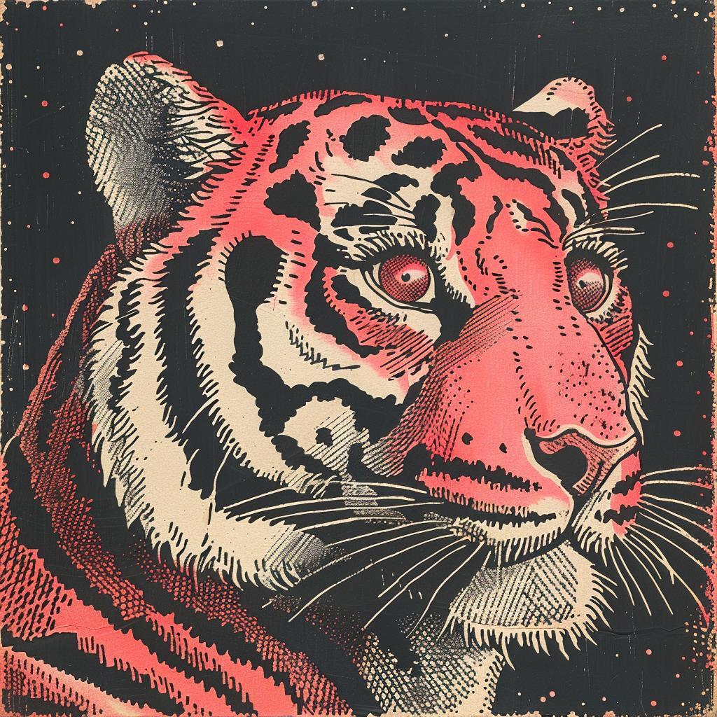 tiger  red  eyes  poster  graphic  artistic  bold  imagery  head  illustration 916976