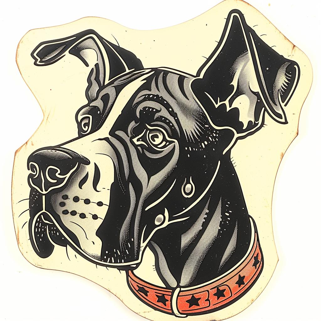 great  dane  sticker  dog  collar  white  background  canine  stylized  animal 942857
