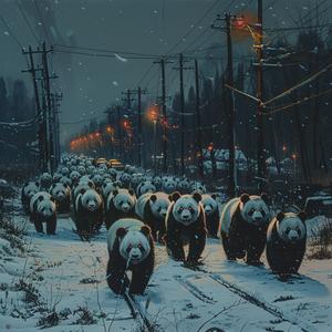 pandas painting snowy road ominous occult Simon Stalenhag Lorser Feitelson 1079986