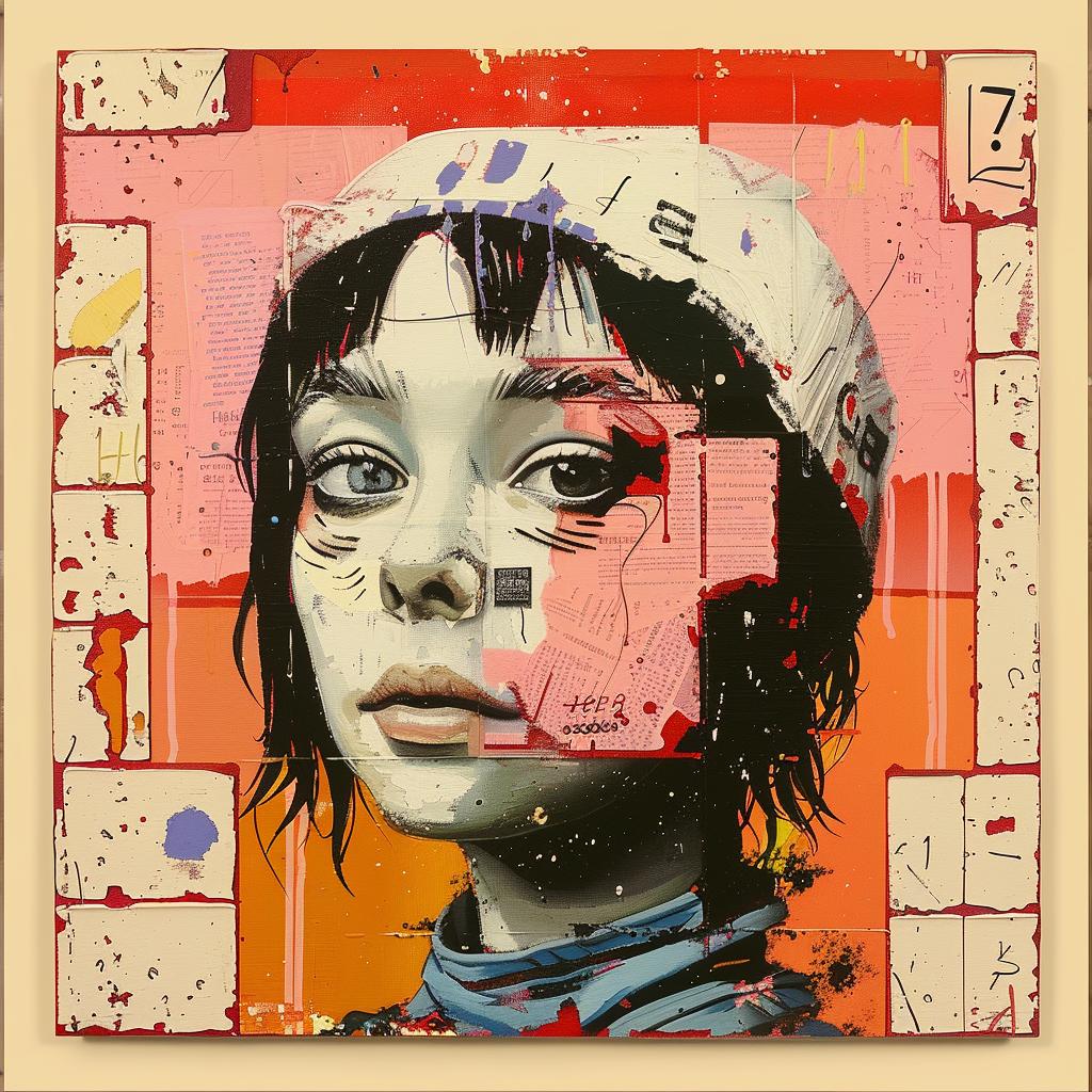 impasto  girl  hat  portrait  colorful  expressive  playful  vibrant  figurative  stylistic 1015730