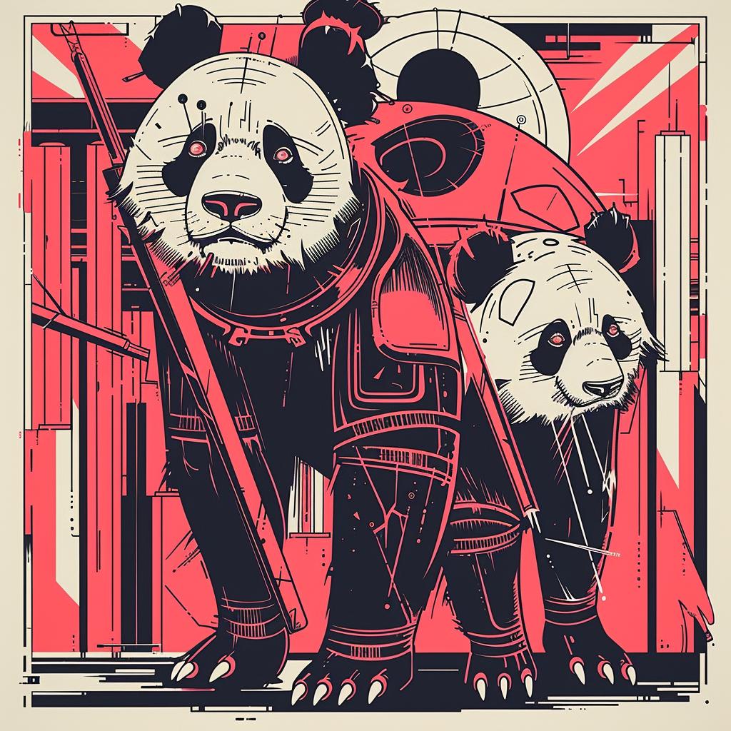 surreal  pandas  ominous  occult  poster  animals  playful  nature  vibrant  artistic 939446