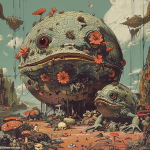 painting  giant  ball  flowers  objects  chromolithography  vibrant  colorful  still-life  abstract 1059598