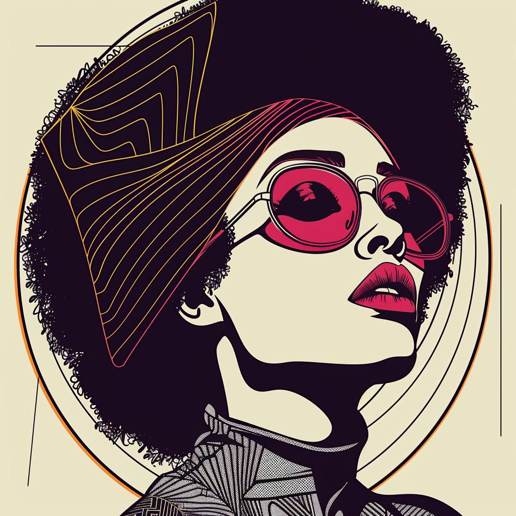 Pop  Art  portrait  African-American  model  afro  sunglasses  Troy  Brooks  colorful 937817