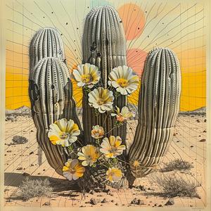 cactus  black  white  flowers  desert  painting  beautiful  color  saguaro  sun 1036623