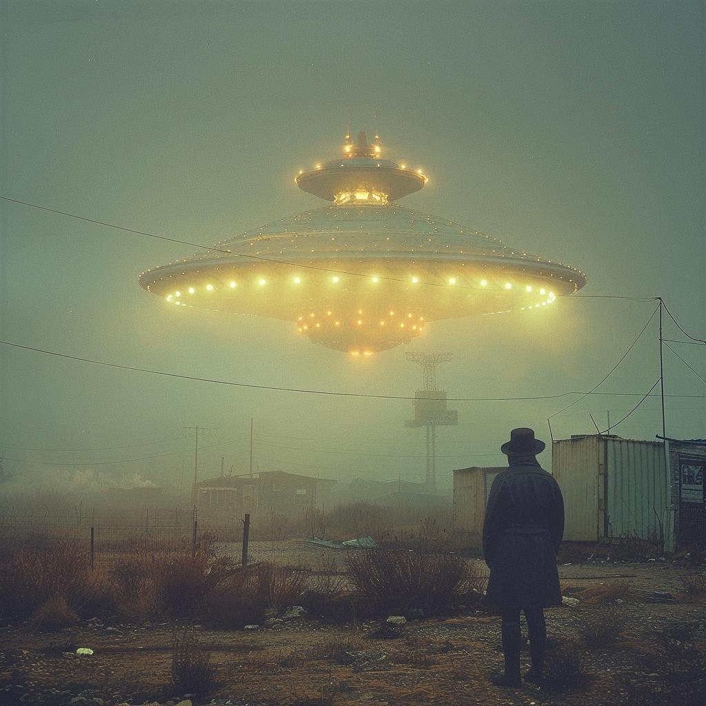 surreal  sci-fi  man  UFO  desert  glow  photography  color  oddball  art 965678