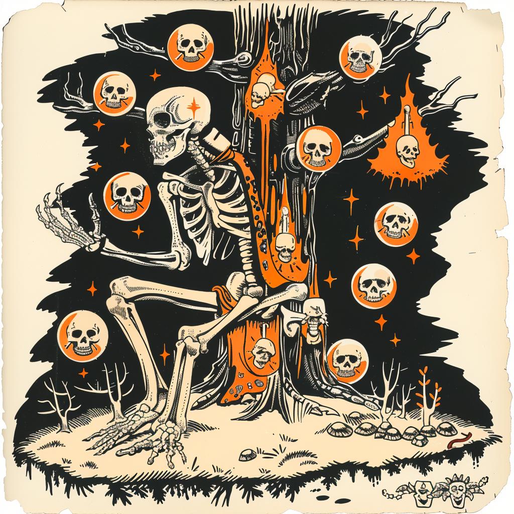 provocative  art  skeleton  tree  skulls  dark  naturalistic  occult  introspective  drawing 935524