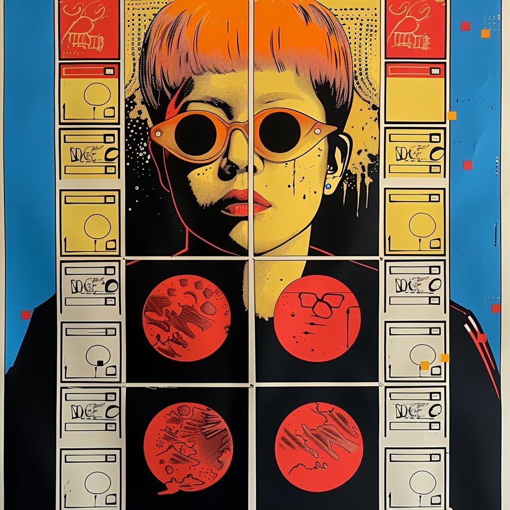 poster  punk  rocker  male  Asian  American  sunglasses  red  hat  graphic 1023126