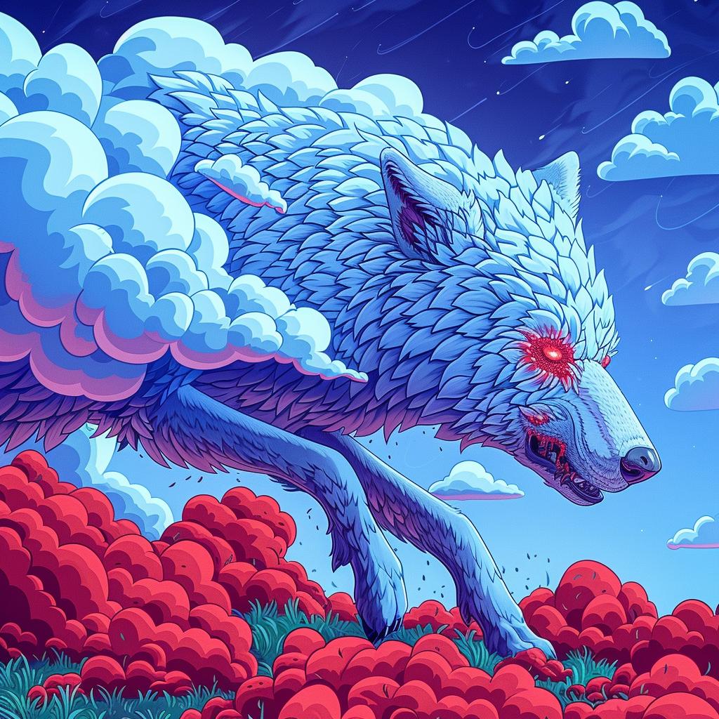 digital  art  mythical  hybrid  creature  fantasy  wolf  sheep  imaginative  unique 941196