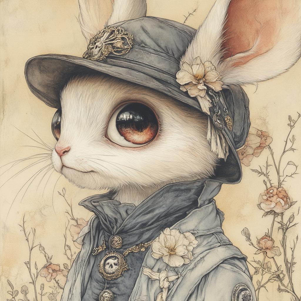 rabbit  hat  bowtie  glitch  collage  darkarts  japanesehorror  fantasy  streetwear  illustration 2100