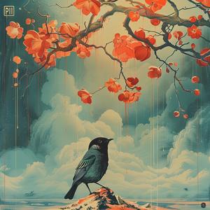 bird  rock  flowers  painting  nature  realistic  colorful  art  serene  scenic 1040973