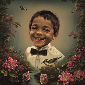 painting  boy  smiling  flowers  birds  colorful  happy  nature  childhood  joy 1049796