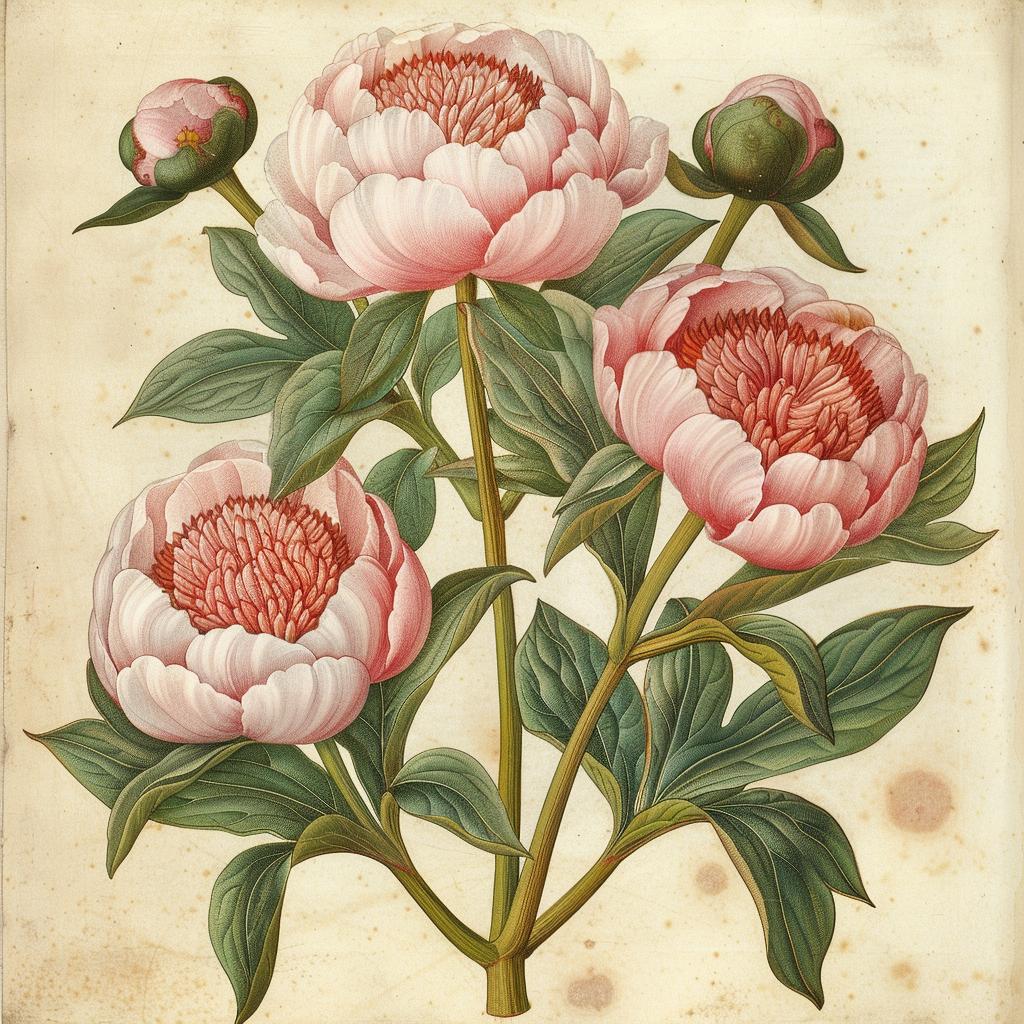 illustration  peonies  flowers  white  background  botanical  painting  pink  nature  art 971426