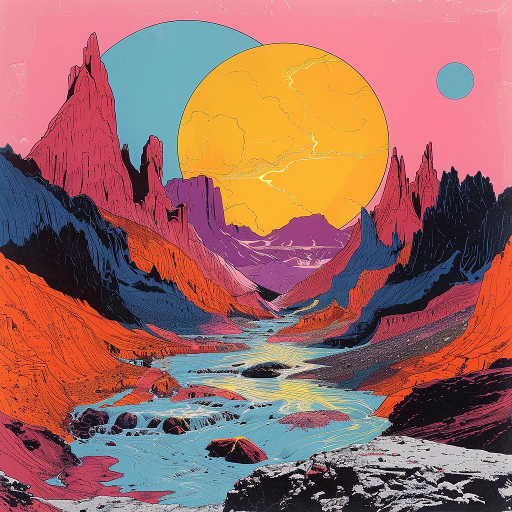 poster  colorful  landscape  mountains  design  graphic  art  illustration  surreal  color 960551