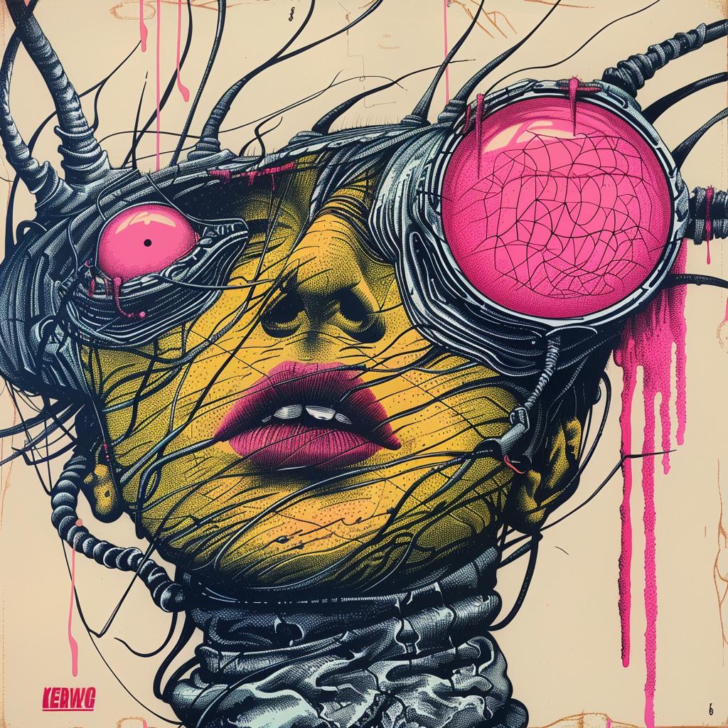 woman  robot  head  pink  eyes  painting  sophisticated  futuristic  horror  digital 945454