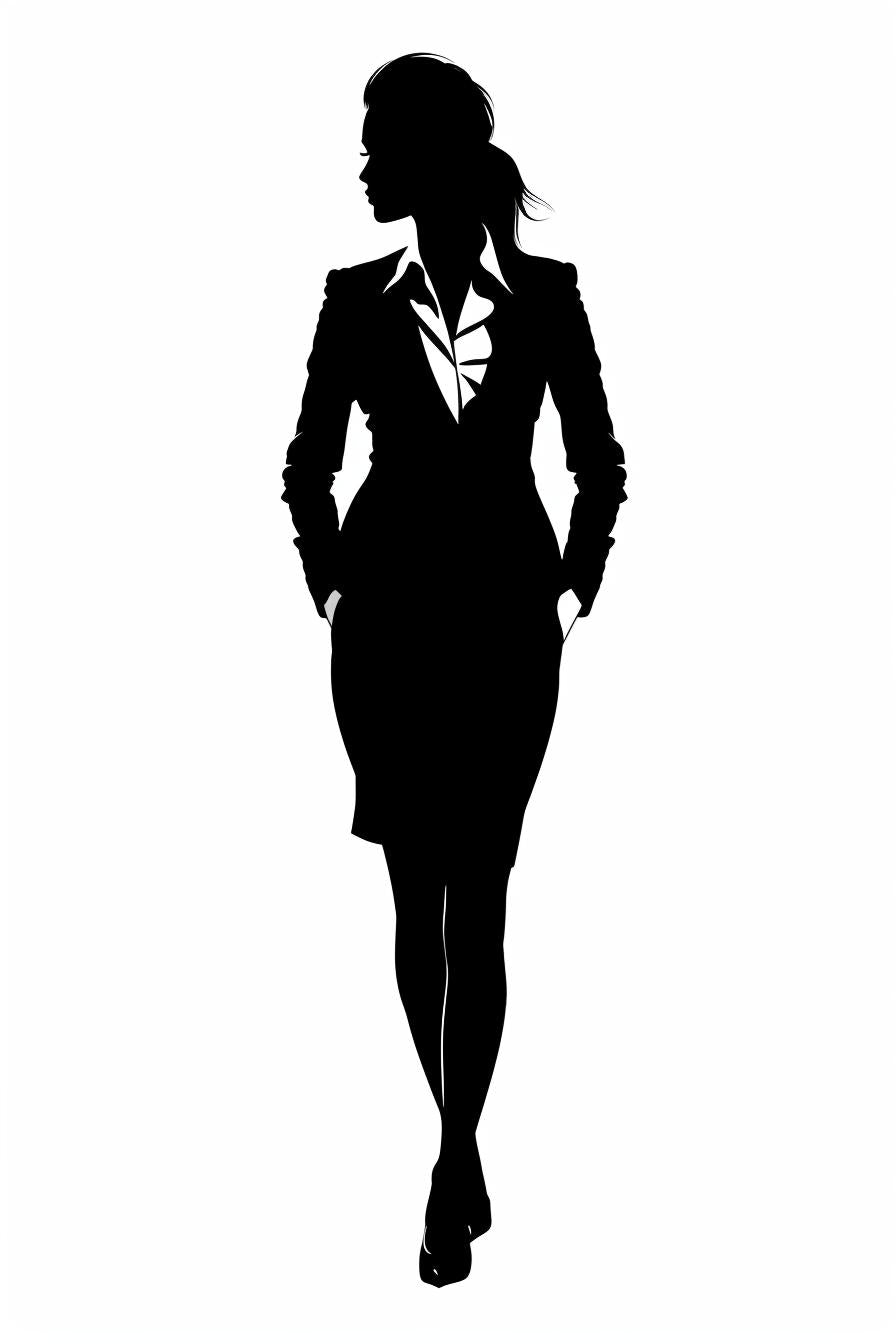 woman  silhouette  business  attire  white  background  vector  graphic  professional  stylized 954042