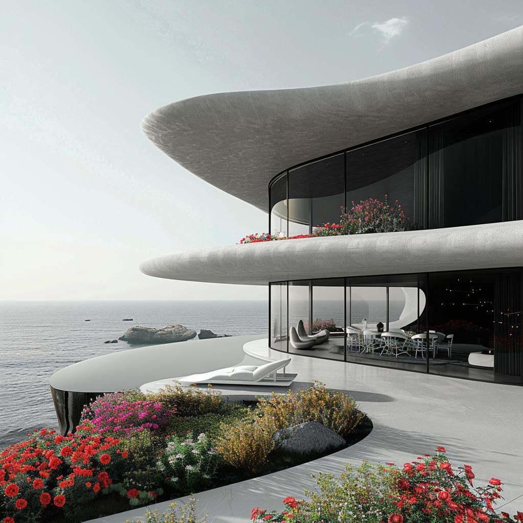 ZAHA  HADID  home  ocean  design  flowers  architecture  black  white  colorful 1036305