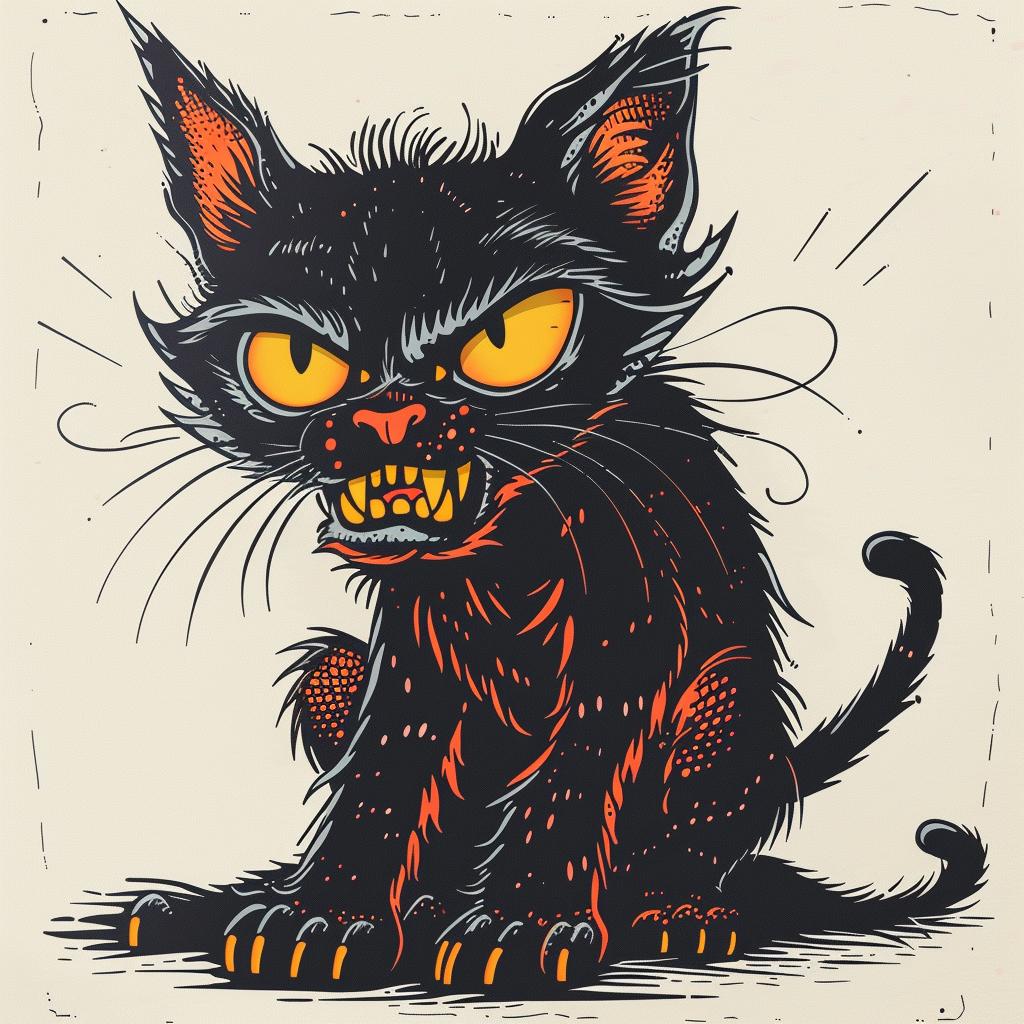 mythical  creature  feline  illustration  fantasy  unique  whimsical  artistic  colorful  playful 923027