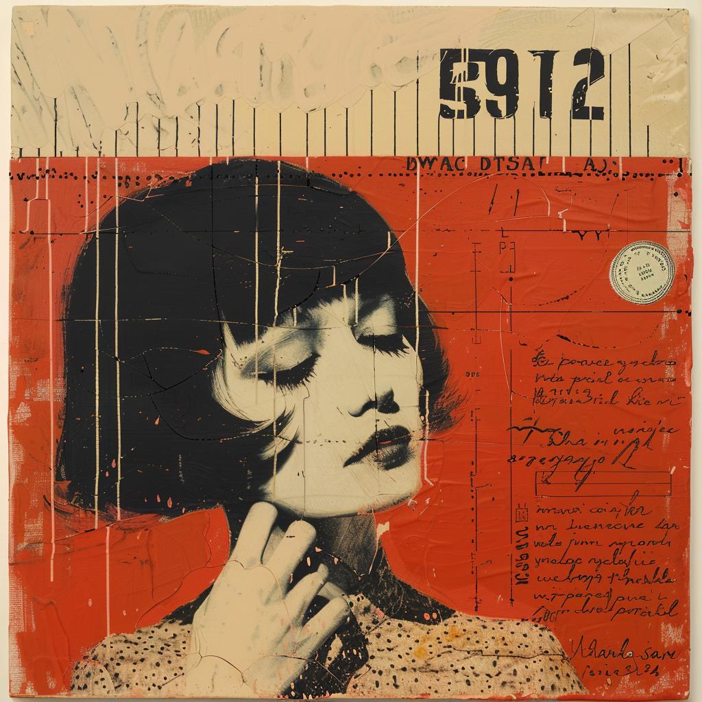 woman  red  background  encaustic  palette-knife  impasto  portrait  figurative  vivid  emotive 967147