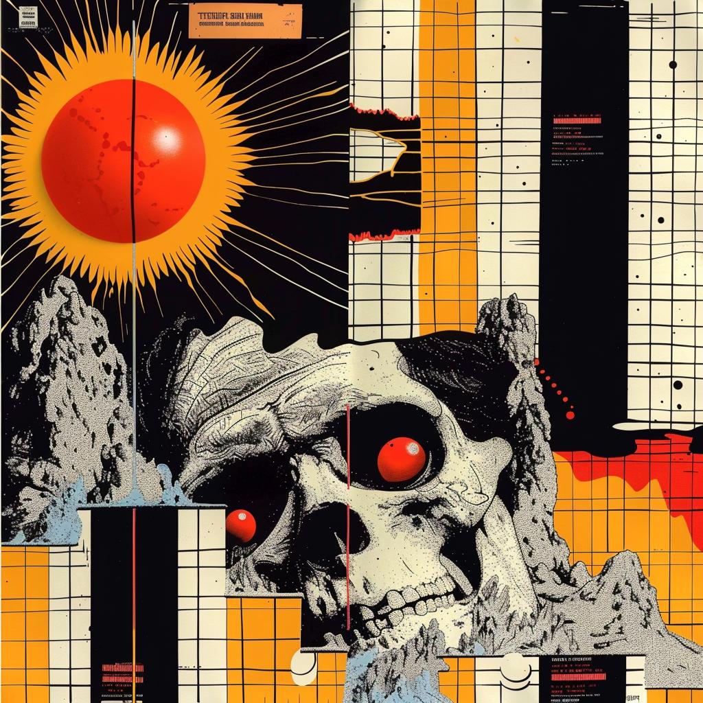 poster  skull  sun  abstract  intricate  black  artistic  detailed  cosmic  visual 1021320