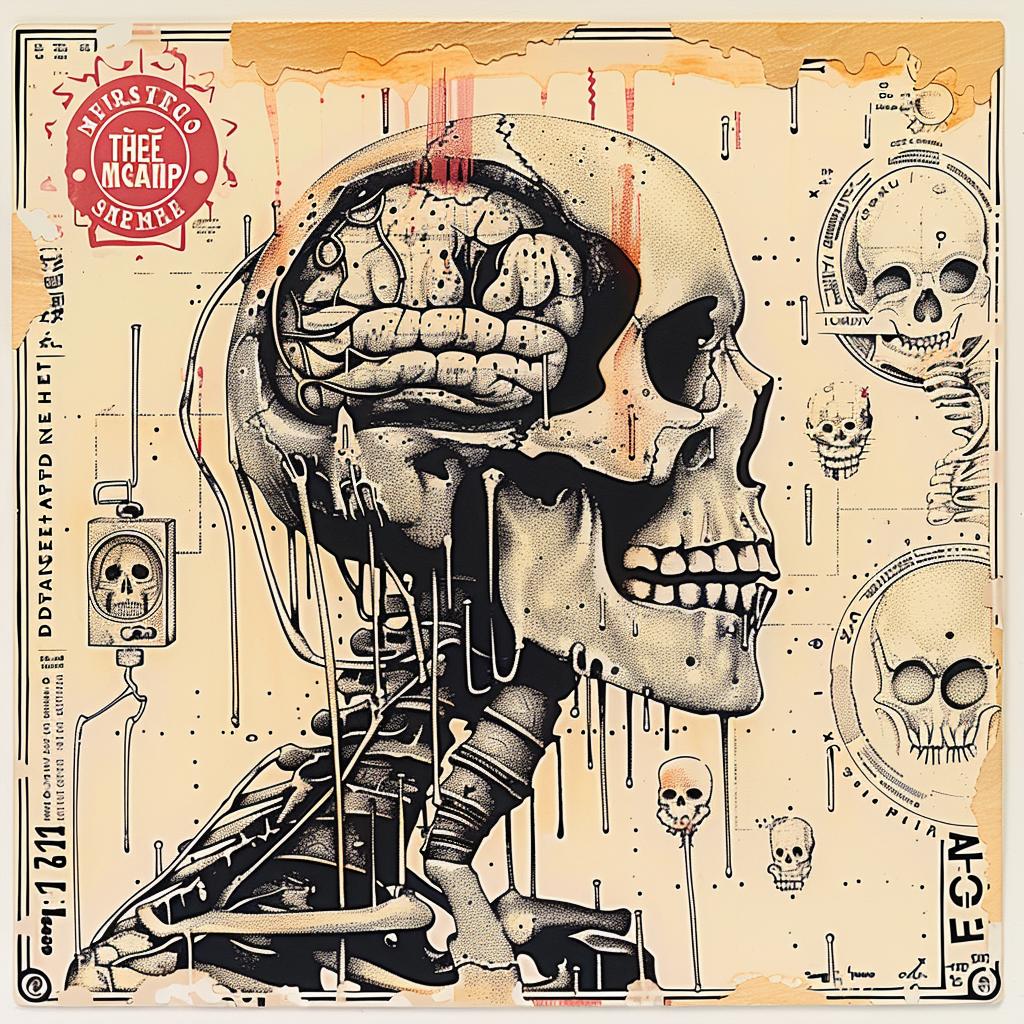 skeleton  brain  painting  graphic  items  surreal  illustration  medium  visual  elements 1015635