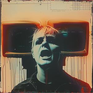 woman  television  face  painted  media  art  surreal  expression  modern  visual 1040967