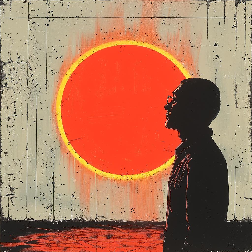 man  red  sun  symbolic  design  surreal  volumetric  lighting  horror  art 918635