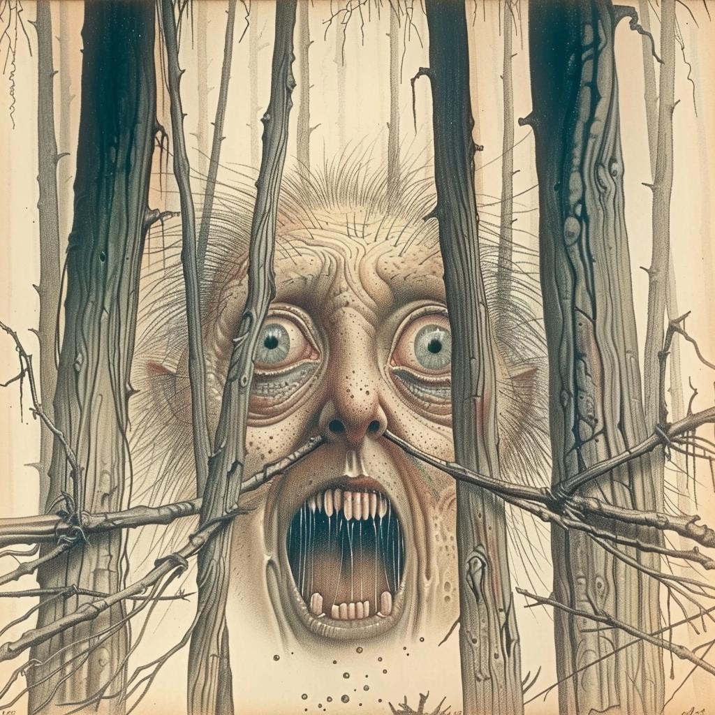 creepy  face  woods  horror  monster  dark  abstract  paint  surreal  strange 945624