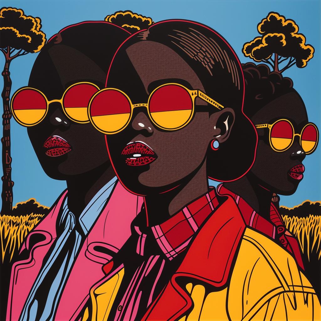 Klarwein  painting  women  sunglasses  jackets  colorful  modern  stylish  portrait  artistic 1022689