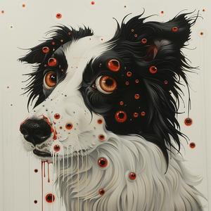 DADA  surreal  creature  dog  painting  blood  eyes  dripping  airbrush  white 1073019