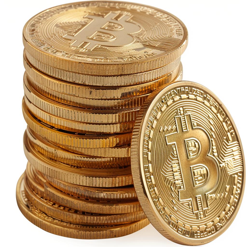 bitcoin  currency  stacked  coins  metallic  wealth  investment  isolated  luxury  digital 944247