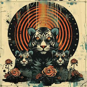 synthwave  symmetry  occult  floral  minimal  badge  orange  damask  bold  lines 1038709