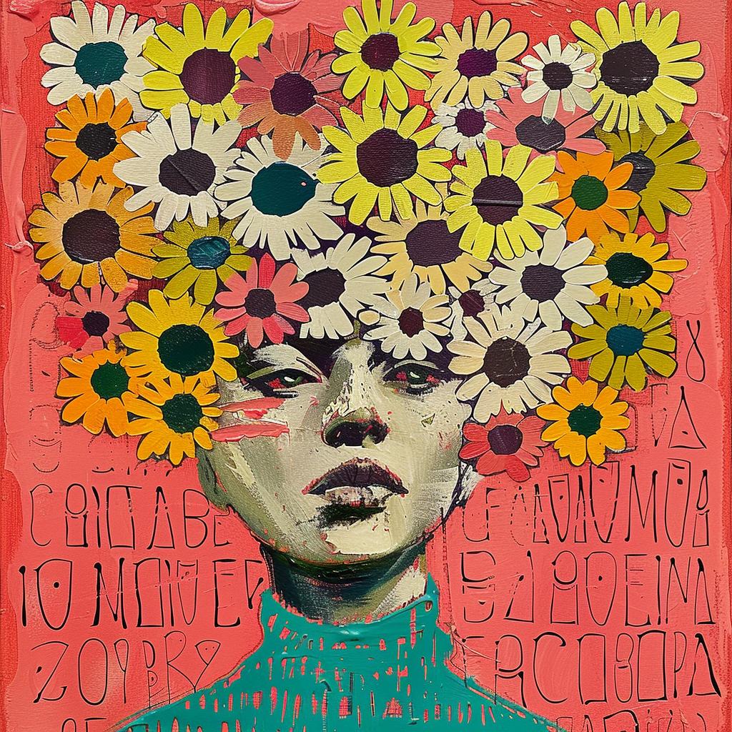 painting  woman  flowers  encaustic  palette-knife  colorful  artistic  floral  expressionist  imaginative 950967