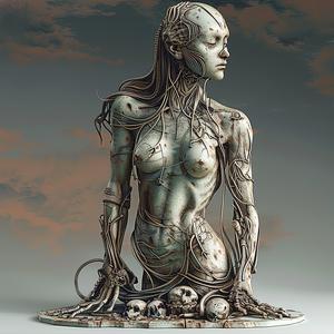 statue  woman  skull  head  sculpture  art  symbolism  dark  figure  design 1038751