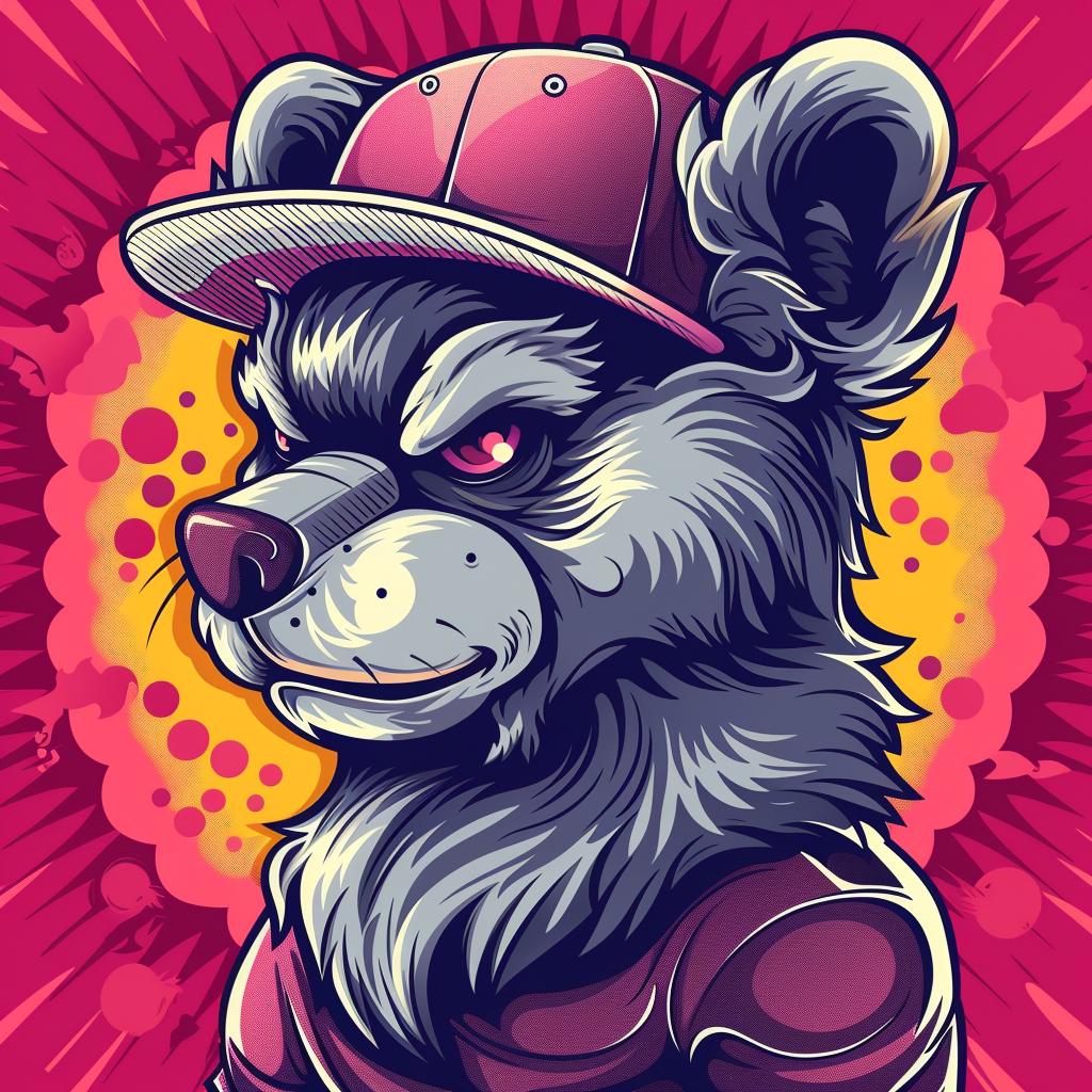 bear  cap  tshirt  aggressive  streetwear  cartoon  urban  animal  vector  illustration 956449