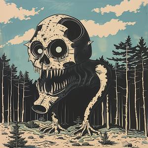 skull  woods  poster  surreal  nature  mysterious  dark  art  graphic  design 1079978