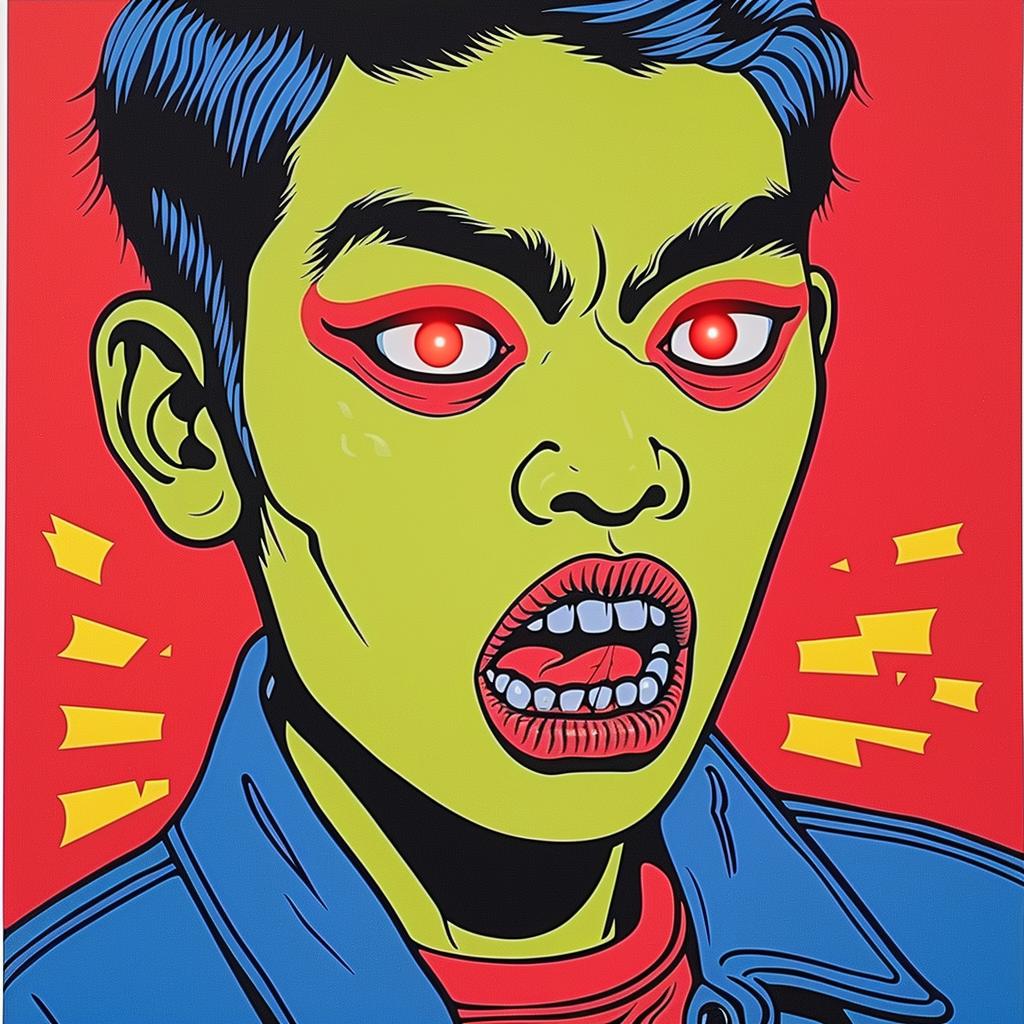 Japanese  horror  film  poster  zombie  face  Junji  Ito  graphic  art 1022119