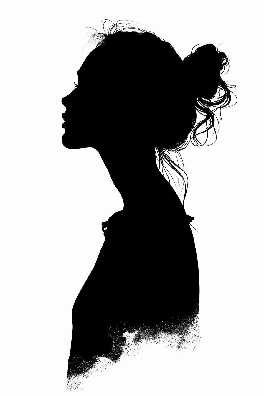 silhouette  woman  profile  hair  bun  vector  white  background  elegant  art 954402