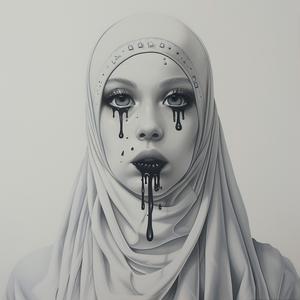 حجاب امرأة، طلاء أسود، حجاب، أسلوب فني، تجريدي حديث، 1072520