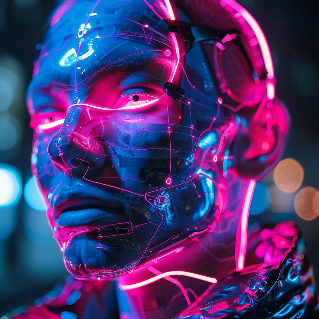 creative  surreal  album  cover  neon  cyborg  lights  woman  face  unusual 976449