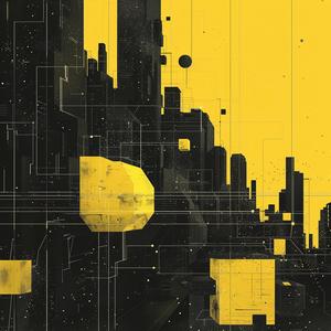 Tycho  album  art  cityscape  buildings  blockchain  yellow  black  abstract  visual 1040547