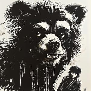 bear  man  black  white  painting  standing  wildlife  nature  illustration  art 1071951