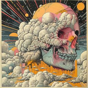 skull  clouds  poster  art  symbolist  creative  Risograph  dark  illustration  design 1036981