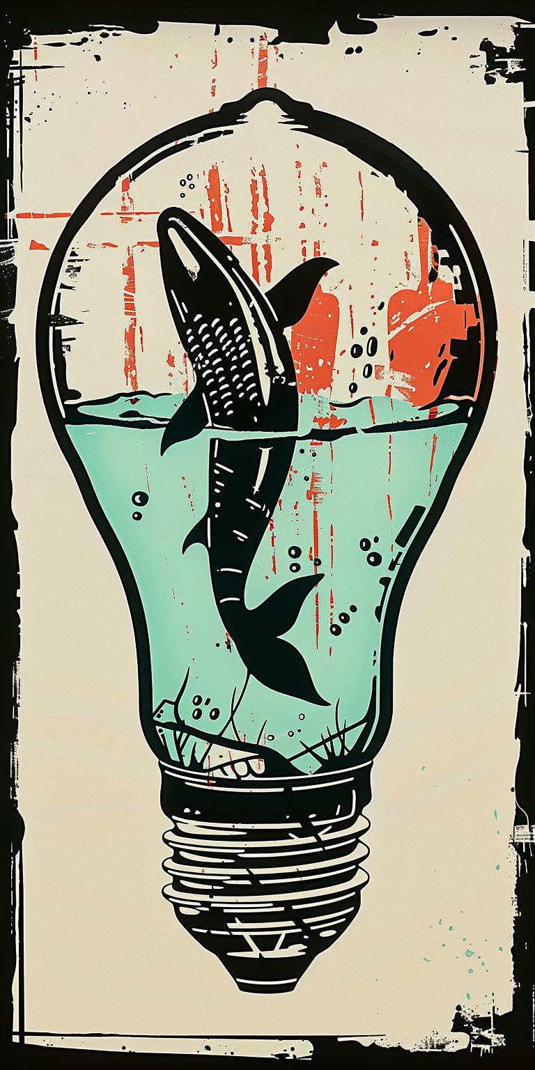 poster  fish  lightbulb  art  mermaid  whimsical  colorful  creative  surreal  fantasy 940577