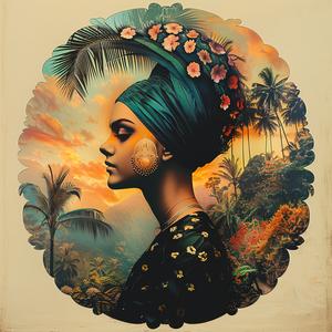 woman  turban  palm  trees  painting  colorful  tropical  nature  chromolithography  portrait 1056943